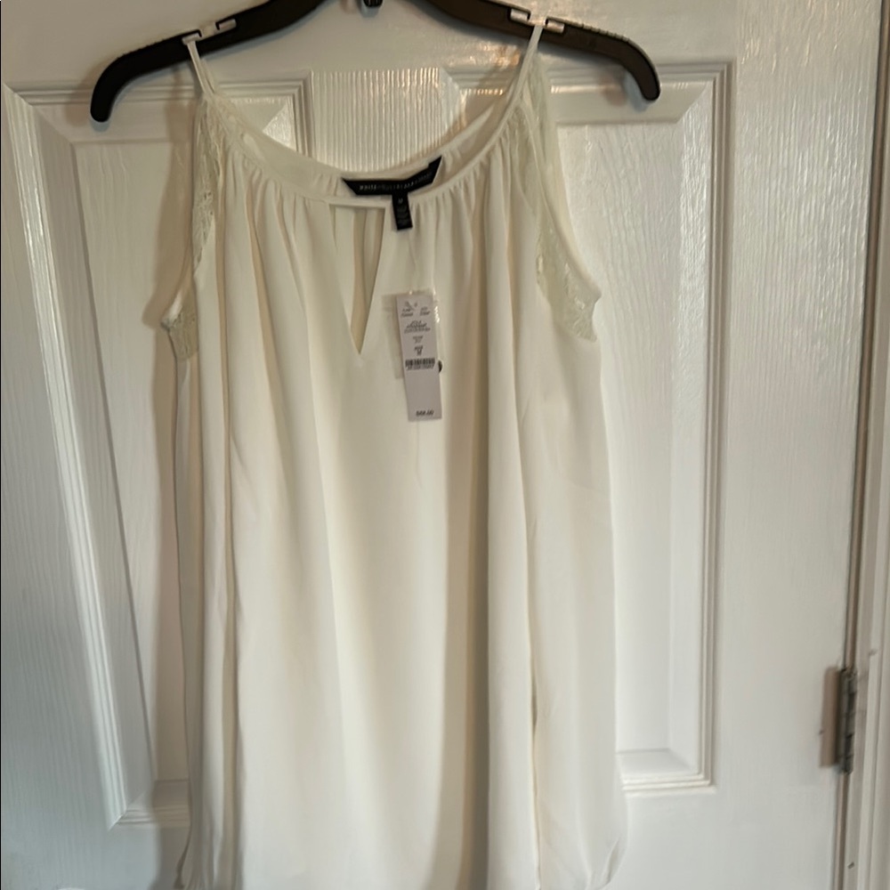 White House Black Market Cream Relaxed Sleeveless Camisole